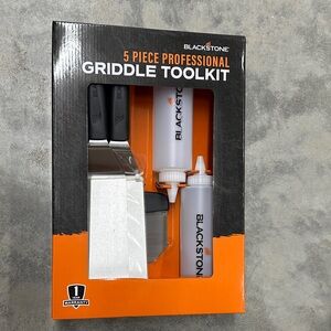 Blackstone Griddle Toolkit with Black Handles and Orange Accents